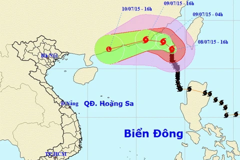 Vị trí và đường đi của bão số 2. (Nguồn: nchmf.gov.vn)