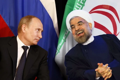 Tổng thống Nga Vladimir Putin và Tổng thống Iran Hassan Rouhani. (Nguồn: abo.net)