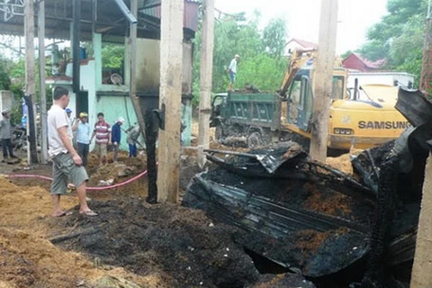 Quảng Trị: Hỏa hoạn thiêu rụi xưởng chế biến chất đốt tư nhân