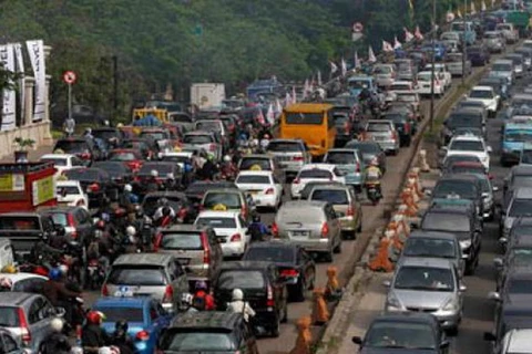 Tắc nghẽn giao thông nghiêm trọng trong lễ Idul Fitri. (Nguồn: Reuters)