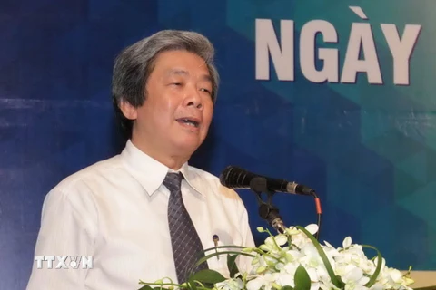 Phó Chủ tịch thường trực Hội Nhà báo Việt Nam Hà Minh Huệ. (Ảnh: Phương Hoa/TTXVN)