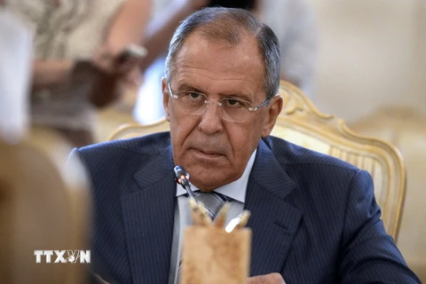  Ngoại trưởng Nga Sergei Lavrov tại một hội nghị ở Moskva. (Nguồn: AFP/TTXVN)