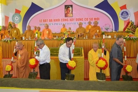 Lễ khởi công Học viện Phật giáo Việt Nam tại Huế. (Nguồn: hocvienpghue.edu.vn)
