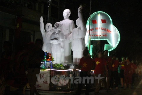 Mô hình đèn Trung Thu tổ 14, phường Phan Thiết. (Ảnh: Mai Mạnh/Vietnam+)