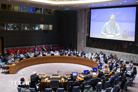 Toàn cảnh cuộc họp Hội đồng Bảo an Liên hợp quốc ngày 25/8. (Nguồn: AFP/TTXVN)