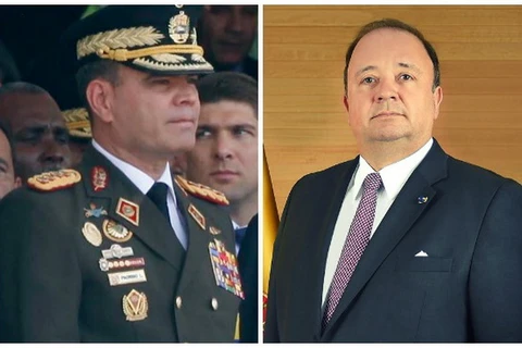 Bộ trưởng Bộ Quốc phòng Colombia Luis Carlos Villegas (phải) và người đồng cấp Venezuela Vladimir Padrino. (Nguồn: Bộ Quốc phòng Colombia)