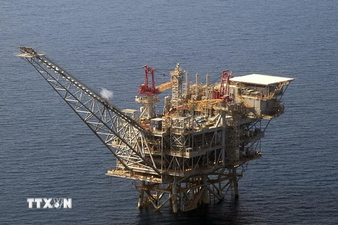 Giàn khoan dầu Tamar của Israel ở ngoài khơi biển Địa Trung Hải. (Nguồn: AFP/TTXVN)