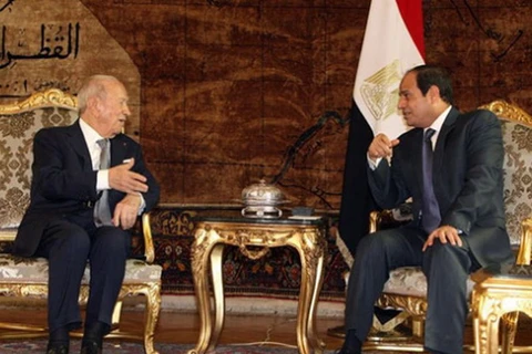 Tổng thống Tunisia Beji Caid Essebsi hội đàm với Tổng thống Ai Cập Abdel Fattah al-Sisi. (Nguồn: lapresse.tn)
