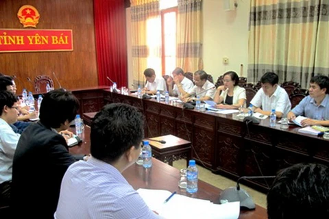 Quang cảnh buổi làm việc giữa lãnh đạo tỉnh Yên Bái và Công ty Nippon Zuki Việt Nam. (Nguồn: yenbai.gov.vn)