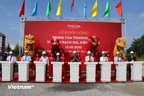 Lễ khởi công Vincom Rạch Giá. (Ảnh: Bùi Trường Giang/Vietnam+)