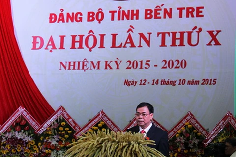 Ông Võ Thành Hạo, Bí thư Tỉnh ủy-Chủ tịch Hội đồng Nhân dân tỉnh Bến Tre phát biểu khai mạc đại hội. (Nguồn: bentre.gov.vn)