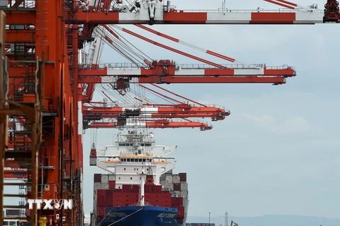 Hoạt động của tàu quốc tế tại cảng biển Tokyo. (Nguồn: AFP/TTXVN)