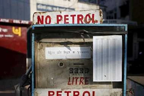 Bản thông báo hết xăng tại một cây xăng ở Nepal. (Nguồn: jagran.com)