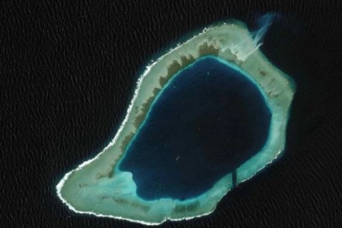 Hình ảnh vệ tinh của đá Subi thuộc quần đảo Trường Sa. (Nguồn: CSIS)
