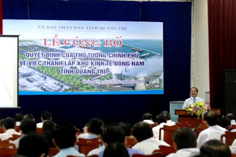 Lễ công bố Quyết định của Thủ tướng về thành lập Khu kinh tế Đông Nam Quảng Trị. (Nguồn: baochinhphu.vn)