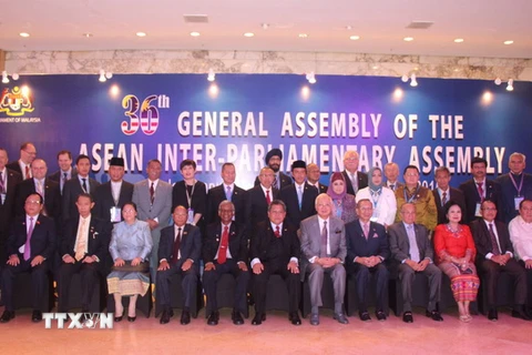 Các Trưởng đoàn và các đại biểu tham dự AIPA-36. (Ảnh: Dung Giáp/TTXVN)