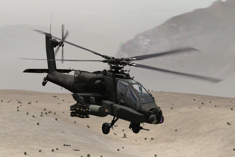 Máy bay bị rơi thuộc loại AH-64 Apache. (Nguồn: armaholic.com)