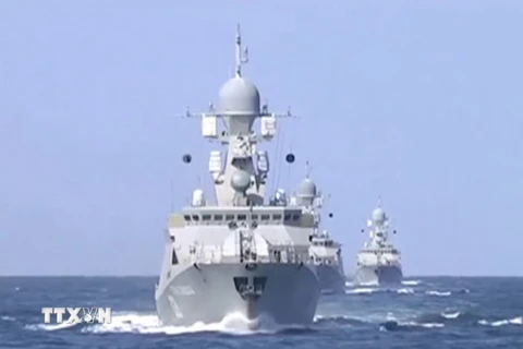 Tàu chiến của Nga tại vùng Biển Caspi. (Nguồn: Reuters/TTXVN)