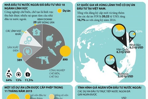 [Infographics] Thu hút hơn 20 tỷ USD vốn FDI trong 11 tháng