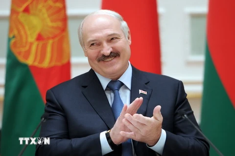 Tổng thống Belarus Alexander Lukashenko tại một buổi lễ ở thủ đô Minsk. (Nguồn: AFP/TTXVN)