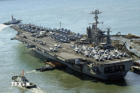 Tàu sân bay USS George Washington. (Nguồn: Yonhap/TTXVN)