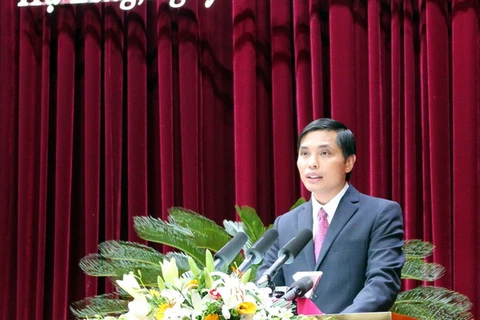 Ông Vũ Văn Diện phát biểu nhận nhiệm vụ. (Nguồn: quangninh.gov.vn)