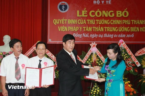 Lễ công bố quyết định thành lập Viện Pháp y tâm thần Trung ương Biên Hòa. (Ảnh: Sỹ Tuyên/Vietnam+)