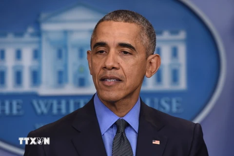 Tổng thống Mỹ Barack Obama trong một cuộc họp báo ở Nhà Trắng. (Nguồn: AFP/TTXVN)