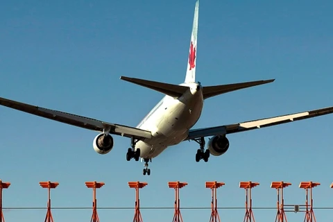 Một máy bay của Air Canada hạ cánh xuống sân bay quốc tế Stanfield. (Nguồn: The Canadian P​ress)