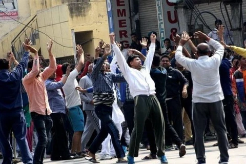 Cuộc biểu tình của cộng đồng người Jat. (Nguồn: BBC)