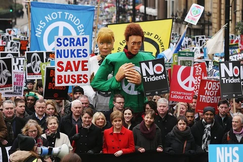 Biển người biểu tình chống vũ khí hạt nhân tại London. (Nguồn: Getty images)