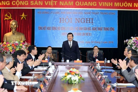 Chủ tịch nước Trương Tấn Sang phát biểu tại hội nghị. (Ảnh: An Đăng/TTXVN)
