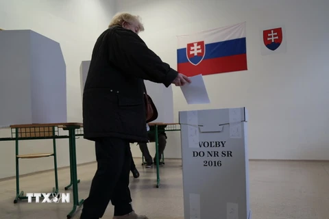 Cử tri Slovakia bỏ phiếu tại Bratislava. (Nguồn: THX/TTXVN)