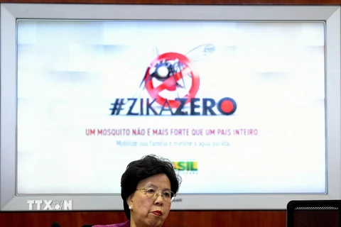 Tổng giám đốc WHO Margaret Chan phát biểu tại một cuộc họp ở Brasilia, Brazil. (Nguồn: AFP/TTXVN)