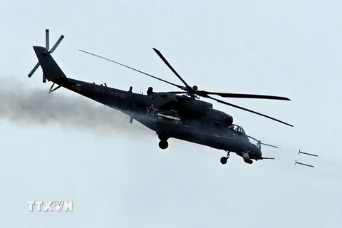 Máy bay MI-28 của Nga tham gia cuộc tập trận. (Nguồn: AFP/TTXVN)
