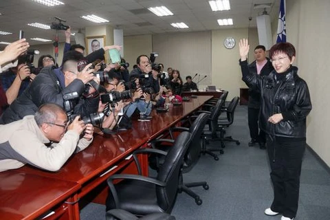 Bà Hồng Tú Trụ trong một buổi họp báo. (Nguồn: focustaiwan.tw)