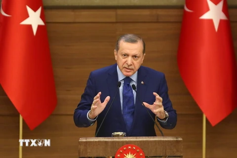 Kênh truyền hình Đức phát bài hát nhạo báng Tổng thống Thổ Nhĩ Kỳ Recep Tayyip Erdogan. (Nguồn: AFP/TTXVN)
