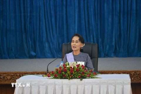 Bộ trưởng Ngoại giao Myanmar Aung San Suu Kyi. (Nguồn: AFP/TTXVN)