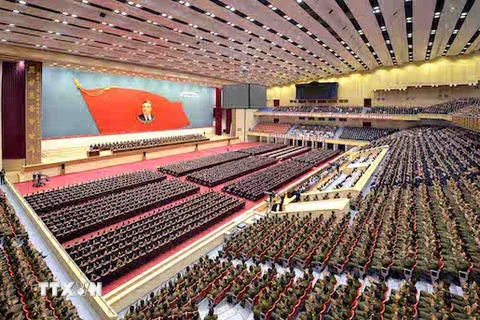 Toàn cảnh một hội nghị quốc gia ở thủ đô Bình Nhưỡng, Triều Tiên. (Nguồn: Yonhap/TTXVN)