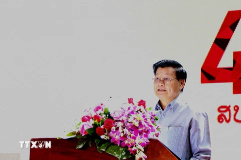 Thủ tướng Lào Thongloun Sisoulit. (Ảnh: Phạm Kiên/TTXVN) 