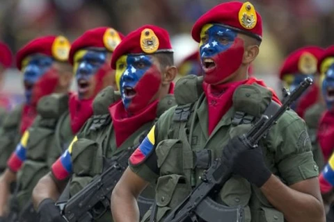 Binh sỹ Venezuela trong một cuộc tập trận. (Nguồn: guyanagraphic.com)