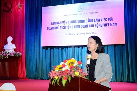 Trưởng Ban Dân vận Trung ương Trương Thị Mai phát biểu tại buổi làm việc. (Nguồn: dangcongsan.vn)