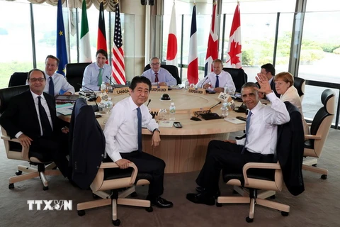 Các nhà lãnh đạo G7 tại cuộc họp ở Mie, Nhật Bản. (Nguồn: EPA/TTXVN)