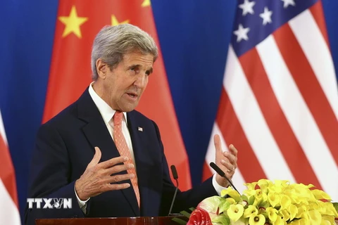 Ngoại trưởng Mỹ John Kerry phát biểu tại Đối thoại Chiến lược và Kinh tế Trung-Mỹ. (Nguồn: EPA/TTXVN)