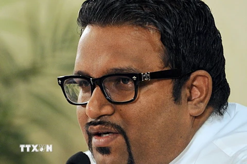 Ông Ahmed Adeeb tại một cuộc họp báo ở Male, Maldives tháng 11/2013. (Nguồn: AFP/TTXVN)