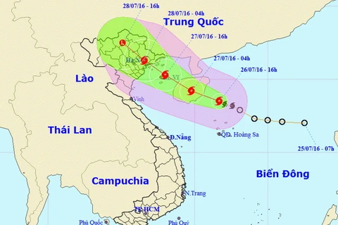 Đường đi và vị trí bão số 1. (Nguồn: nchmf.gov.vn)