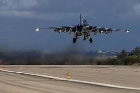 Máy bay chiến đấu của Nga cất cánh từ căn cứ quân sự Hamadan. (Nguồn: upi.com)