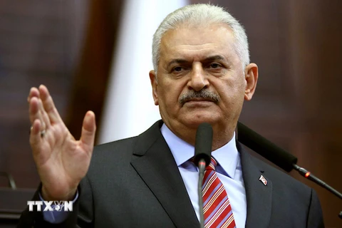 Thủ tướng Thổ Nhĩ Kỳ Binali Yildirim phát biểu trong một cuộc họp ở Ankara. (Nguồn: AFP/TTXVN)
