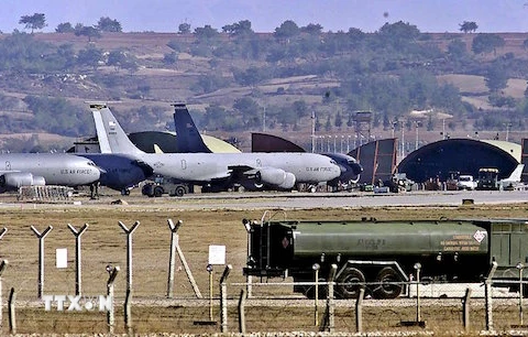 Máy bay của không quân Mỹ ​tại căn cứ không quân Incirlik, Thổ Nhĩ Kỳ. (Nguồn: EPA/TTXVN)