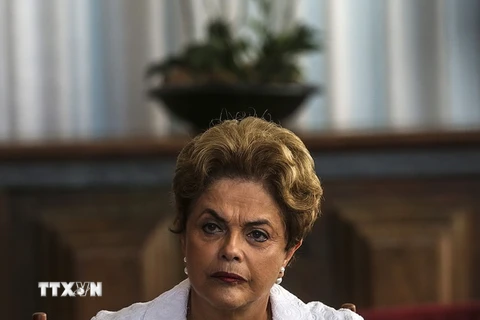 Tổng thống Dilma Rousseff tại một cuộc họp báo ở Brasilia. (Nguồn: EPA/TTXVN)